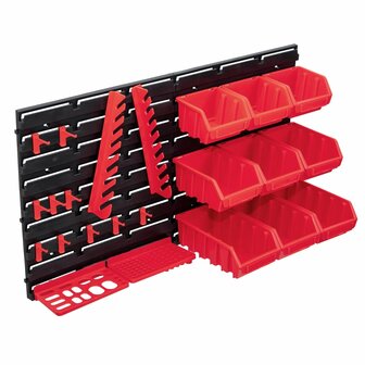 34-delige Opslagbakkenset met wandpanelen rood en zwart 1