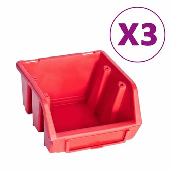 34-delige Opslagbakkenset met wandpanelen rood en zwart 2