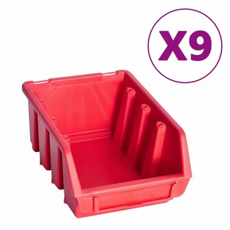 103-delige Opslagbakkenset met wandpanelen rood en zwart 2
