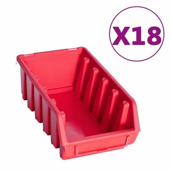 103-delige Opslagbakkenset met wandpanelen rood en zwart 3