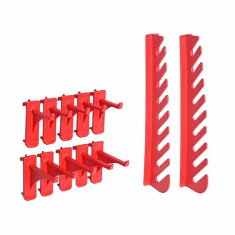 141-delige Opslagbakkenset met wandpanelen rood en zwart 5