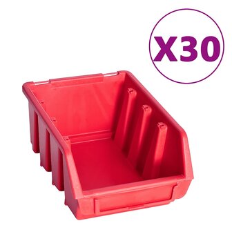 136 -delige Opslagbakkenset met wandpanelen rood en zwart 3