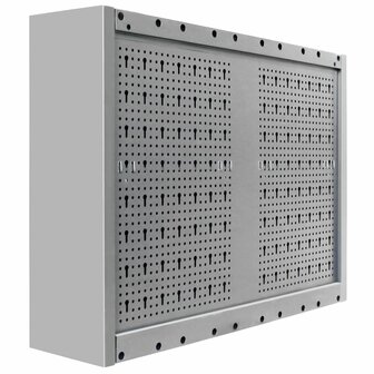 Gereedschapskast voor aan de wand metaal grijs en zwart 6