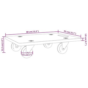 Meubelhondjes 2 st rechthoekig 250 kg 80x55x11,5 cm 9