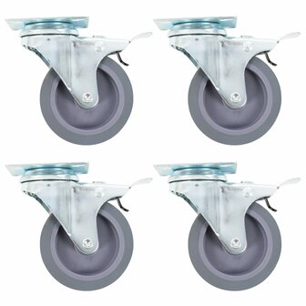 Zwenkwielen met dubbele remmen 4 st 75 mm 1