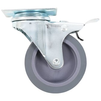 Zwenkwielen met dubbele remmen 4 st 75 mm 4