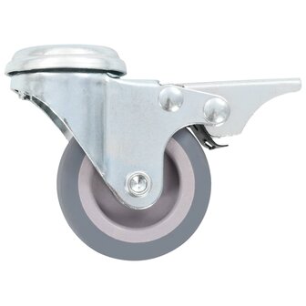 Zwenkwielen met boutgaten en dubbele remmen 4 st 50 mm 4