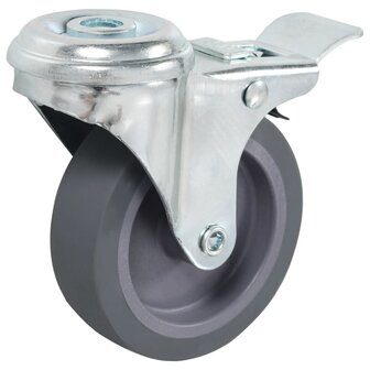 Zwenkwielen met boutgaten en dubbele remmen 4 st 75 mm 3