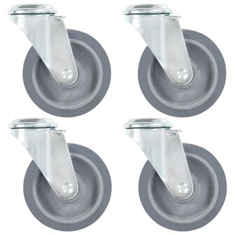 Zwenkwielen met boutgaten 4 st 100 mm 1