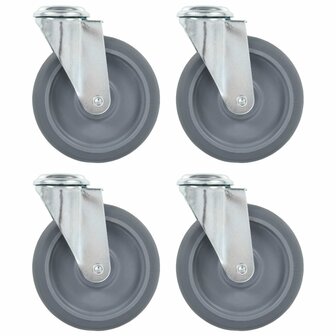 Zwenkwielen met boutgaten 4 st 125 mm 1