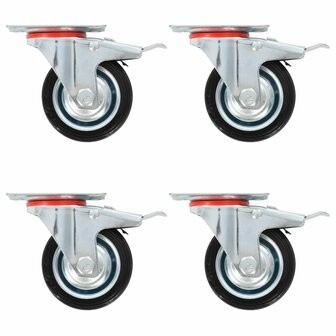 Zwenkwielen met dubbele remmen 4 st 75 mm 1