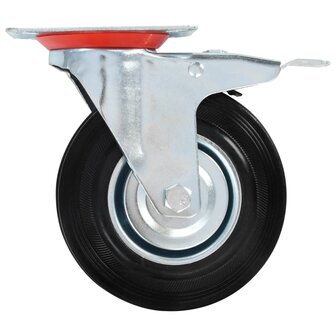Zwenkwielen met dubbele remmen 4 st 125 mm 3