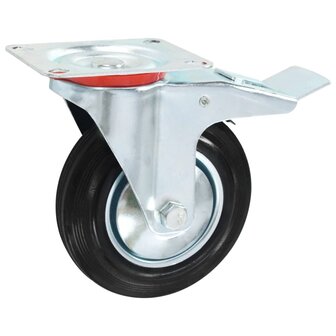 Zwenkwielen met dubbele remmen 4 st 160 mm 3