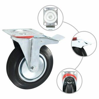Zwenkwielen 4 st 200 mm 3