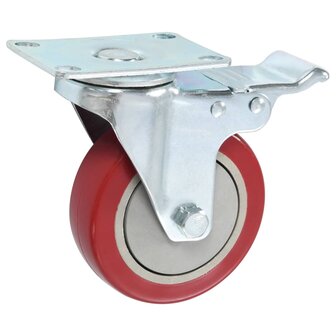 Zwenkwielen met dubbele remmen 4 st 100 mm   3