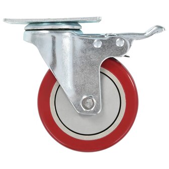 Zwenkwielen met dubbele remmen 4 st 100 mm   4