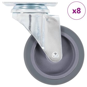 8 st Zwenkwielen 75 mm 1