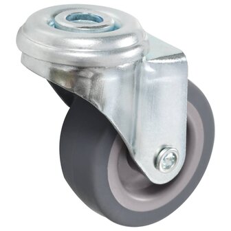 8 st Zwenkwielen met boutgaten 50 mm 3