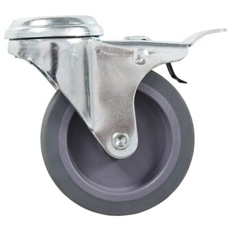 8 st Zwenkwielen met boutgaten 75 mm 4