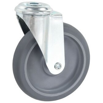 8 st Zwenkwielen met boutgaten 125 mm 3