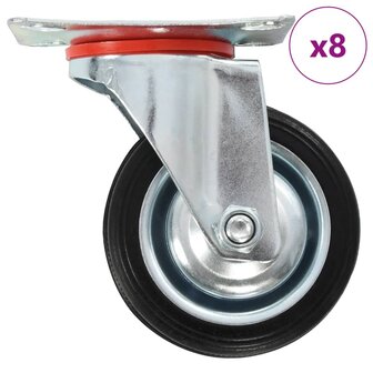 8 st Zwenkwielen 75 mm 1