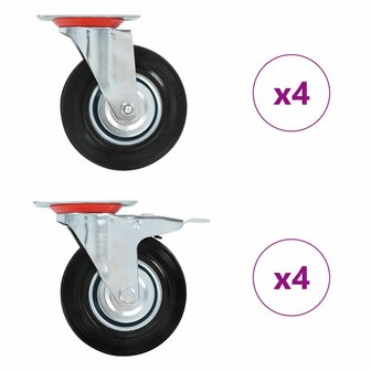 8 st Zwenkwielen 125 mm 1