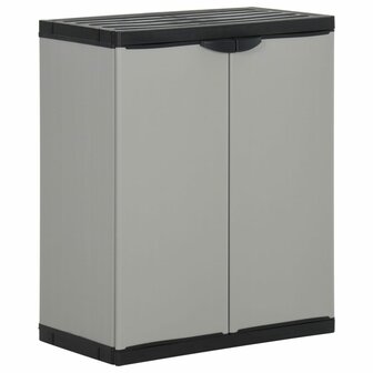 Tuinafvalkast 68x40x85 cm polypropeen grijs en zwart 1