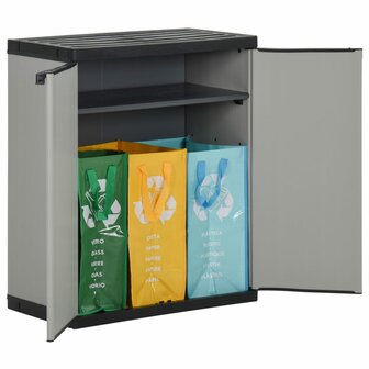 Tuinafvalkast 68x40x85 cm polypropeen grijs en zwart 2