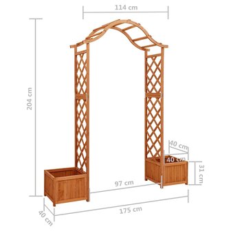 Pergola met plantenbak massief vurenhout 6