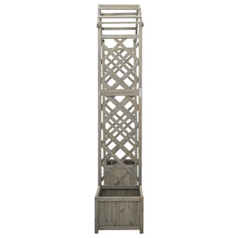 Pergola met plantenbak massief vurenhout grijs 5