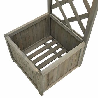 Pergola met plantenbak massief vurenhout grijs 6