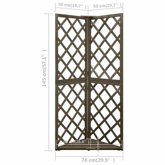 Latwerk hoekmodel 50x50x145 cm massief vurenhout 7