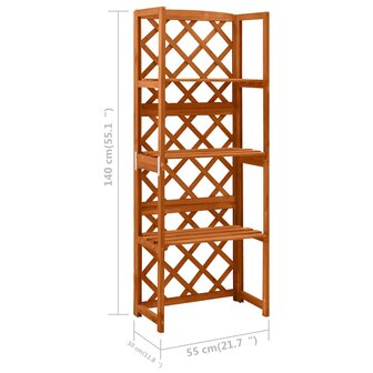 Latwerk met schappen 55x30x140 cm massief vurenhout 6