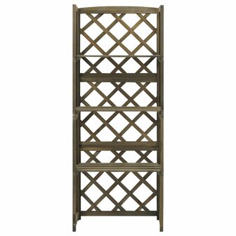 Latwerk met schappen 55x30x140 cm massief vurenhout grijs 2