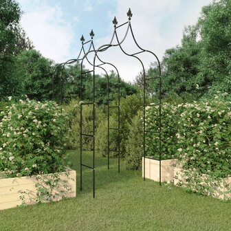 Tuinbogen 2 st 120x38x260 cm staal zwart 1