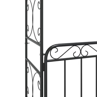 Tuinboog met poort 108x45x235 cm staal zwart 7