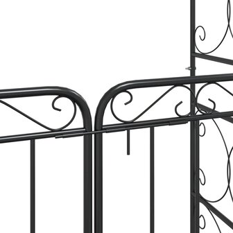 Tuinboog met poort 108x45x235 cm staal zwart 8