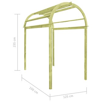 Tuinboog 125x150x235 cm ge&iuml;mpregneerd grenenhout 6