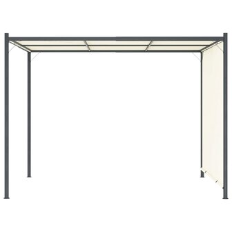 Pergola met verstelbaar dak 3x3 m staal cr&egrave;mewit  2