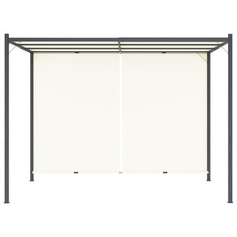 Pergola met verstelbaar dak 3x3 m staal cr&egrave;mewit  4