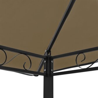 Tuinpaviljoen met tafel en bankjes 180 g/m&sup2; 2,5x1,5x2,4 m taupe	 4