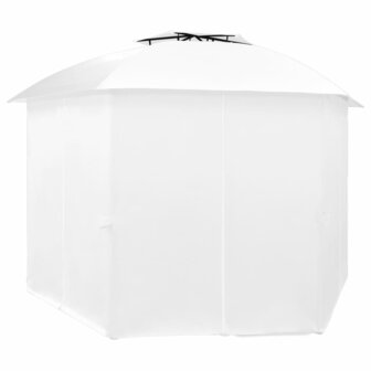 Tuinpaviljoen met gordijnen 180 g/m&sup2; 360x312x265 cm wit 3
