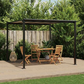 Tuinpaviljoen 3x3 m aluminium antracietkleurig 1
