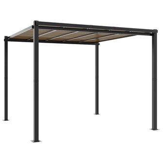 Tuinpaviljoen 3x3 m aluminium antracietkleurig 2