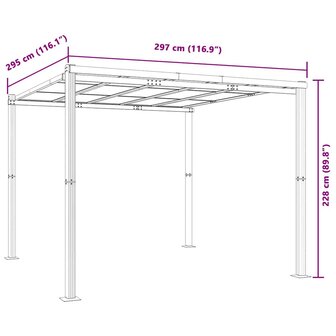 Tuinpaviljoen 3x3 m aluminium antracietkleurig 7