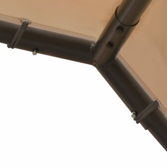 Tuinpaviljoen 3x3 m staal en stof beige 5