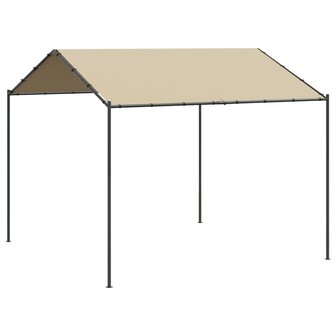 Tuinpaviljoen 4x4 m staal en stof beige 2