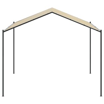 Tuinpaviljoen 4x4 m staal en stof beige 3