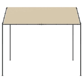 Tuinpaviljoen 4x4 m staal en stof beige 4