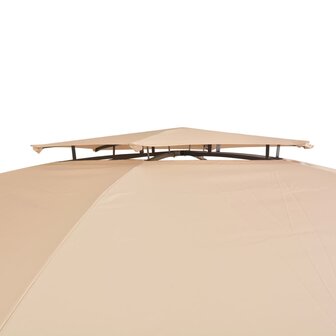 Tuinpaviljoen met gordijnen hexagonaal 360x265 cm 6